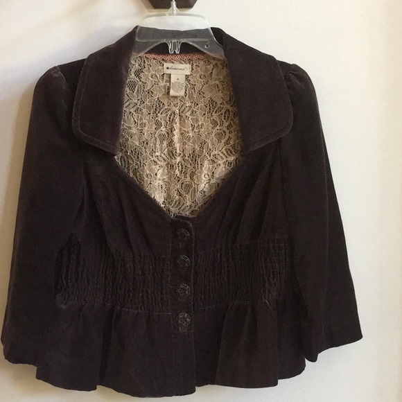 Anthropologie Jackets & Blazers - Elevenses Anthropologie Velvet Peplum Hem Jacket 4